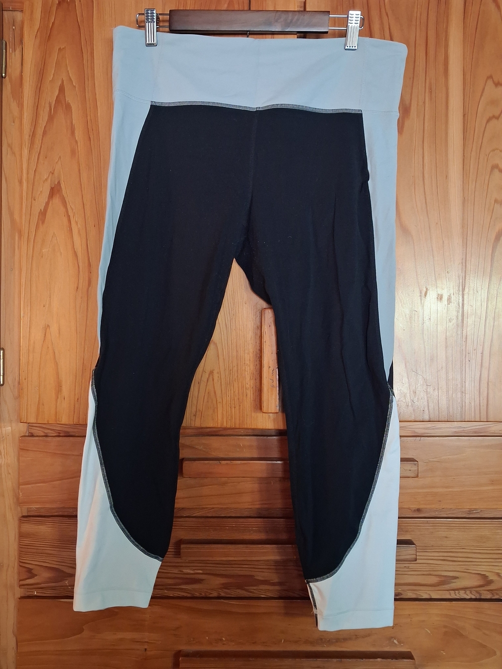 Athleta Black, Gray,  White Colorblock High-Waist Leggings